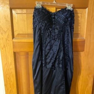 Strapless navy blue Bebe dress